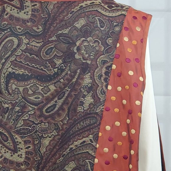 Coldwater Creek unique Polka dots and paisley vest. (1X) #208 - Picture 2 of 7